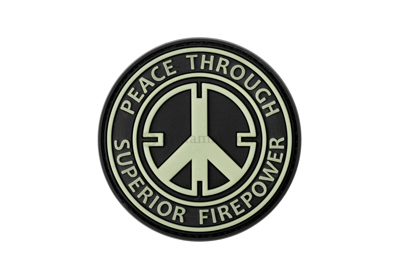 Patch JTG "Peace through superior firepower", rubber, glow in the dark